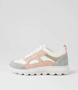 D SPHERICA C GE WHITE NUDE LEATHER SUEDE