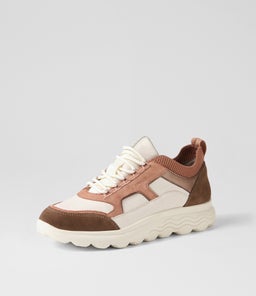 D SPHERICA C GE OFF WHITE DK ROSE LEATHER SUEDE
