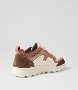 D SPHERICA C GE OFF WHITE DK ROSE LEATHER SUEDE