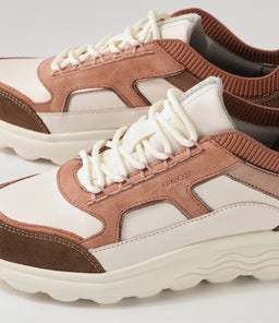 D SPHERICA C GE OFF WHITE DK ROSE LEATHER SUEDE