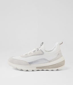 D SPHERICA ACTIF E GE WHITE/OFF WHITE SUEDE MIX