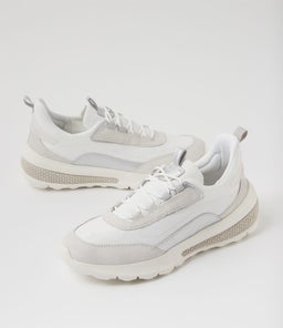 D SPHERICA ACTIF E GE WHITE/OFF WHITE SUEDE MIX
