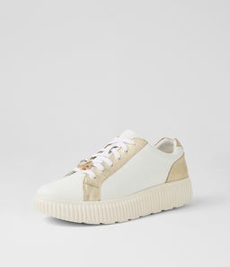 D GRAISY G GE WHITE LT TAUPE MIX LEATHER
