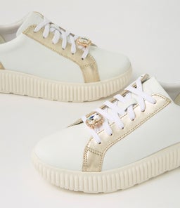 D GRAISY G GE WHITE LT TAUPE MIX LEATHER