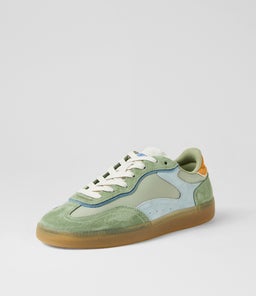 PARK VERDE WOMEN HF GREEN MULTI LEATHER FABRIC
