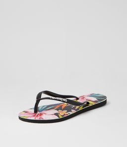 SLIM FLORAL PALM HV BLACK BLACK RUBBER