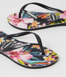 SLIM FLORAL PALM HV BLACK BLACK RUBBER