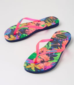SLIM FLORAL HV NEON NAVY BLUE RUBBER