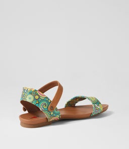 SARATOGA GREEN PAISLEY TAN SMOOTH