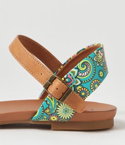 SARATOGA GREEN PAISLEY TAN SMOOTH