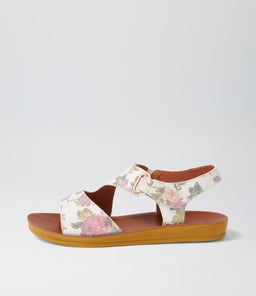 KANDRE IL IVORY FLORAL MICROSUEDE