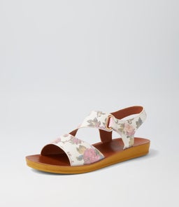 KANDRE IL IVORY FLORAL MICROSUEDE