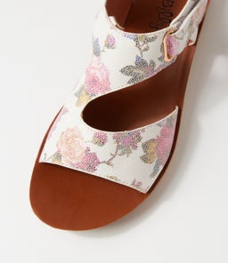 KANDRE IL IVORY FLORAL MICROSUEDE