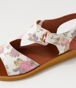 KANDRE IL IVORY FLORAL MICROSUEDE