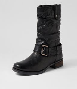 SANJA 14 JS BLACK LEATHER