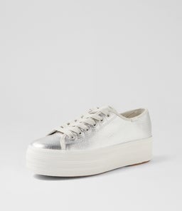 TRIPLE UP WASHED METALLIC KE SILVER LEATHER