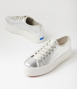 TRIPLE UP WASHED METALLIC KE SILVER LEATHER