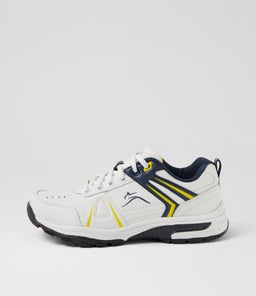 ENDURANCE JNR LACE LX WHITE NAVY YELLOW LEATHER