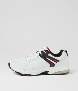 ENDURANCE MENS LX WHITE BLACK RED LEATHER