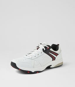 ENDURANCE MENS LX WHITE BLACK RED LEATHER