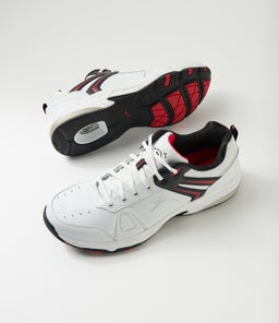 ENDURANCE MENS LX WHITE BLACK RED LEATHER