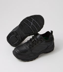 ERUPT JNR E LACE LX BLACK LEATHER