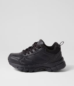 ERUPT JNR SLIM LACE LX BLACK LEATHER
