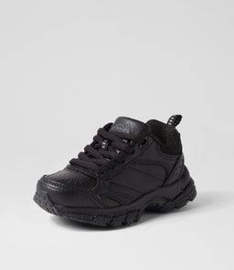 ERUPT JNR SLIM LACE LX BLACK LEATHER
