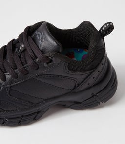 ERUPT JNR SLIM LACE LX BLACK LEATHER