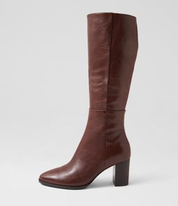 ABLE MI CHOC BROWN HEEL LEATHER