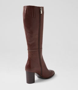 ABLE MI CHOC BROWN HEEL LEATHER