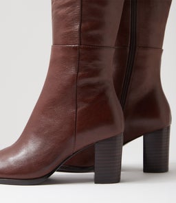 ABLE MI CHOC BROWN HEEL LEATHER
