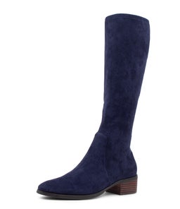 TENLEY MI NAVY STRETCH MICROSUEDE