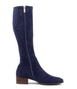 TENLEY MI NAVY STRETCH MICROSUEDE