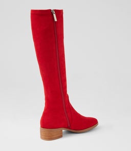 TENLEY MI RED STRETCH MICROSUEDE