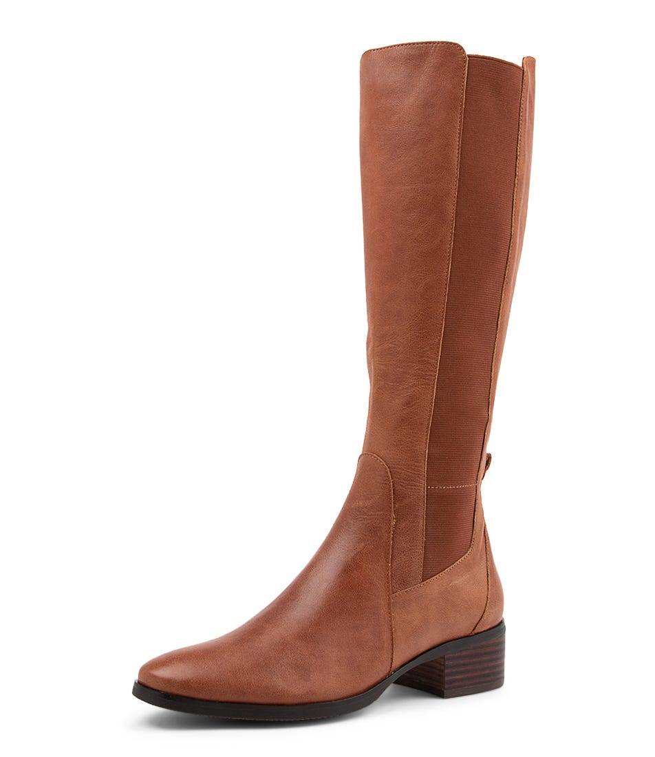 Theo Cognac Leather Knee High Boots by Midas Shop Online at