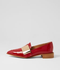 EASEY MI DK RED GOLD PATENT LEATHER