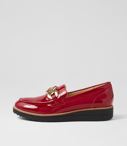 OSIE MI DK RED BLACK SOLE PATENT LEATHER