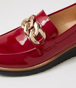 OSIE MI DK RED BLACK SOLE PATENT LEATHER