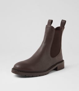 ROKKIE MI CHOC DK BROWN HEEL LEATHER