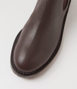 ROKKIE MI CHOC DK BROWN HEEL LEATHER