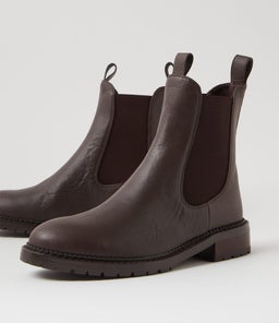 ROKKIE MI CHOC DK BROWN HEEL LEATHER