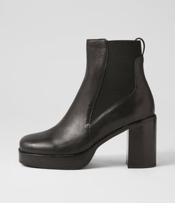 DARIAH MI BLACK BLACK HEEL LEATHER ELASTIC