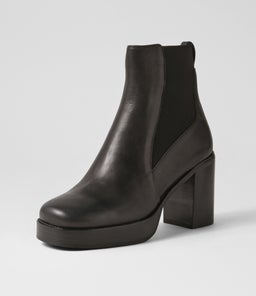 DARIAH MI BLACK BLACK HEEL LEATHER ELASTIC