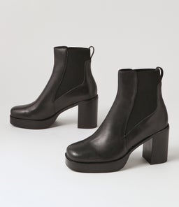 DARIAH MI BLACK BLACK HEEL LEATHER ELASTIC