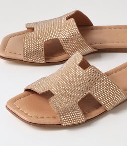 LACEE MI PALE GOLD CAMEL JEWELS SUEDE
