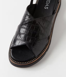 SASIER MI BLACK CROC LEATHER