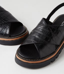 SASIER MI BLACK CROC LEATHER