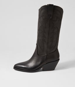 RIDERS MI BLACK BLACK HEEL LEATHER