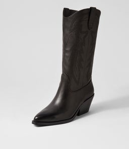 RIDERS MI BLACK BLACK HEEL LEATHER